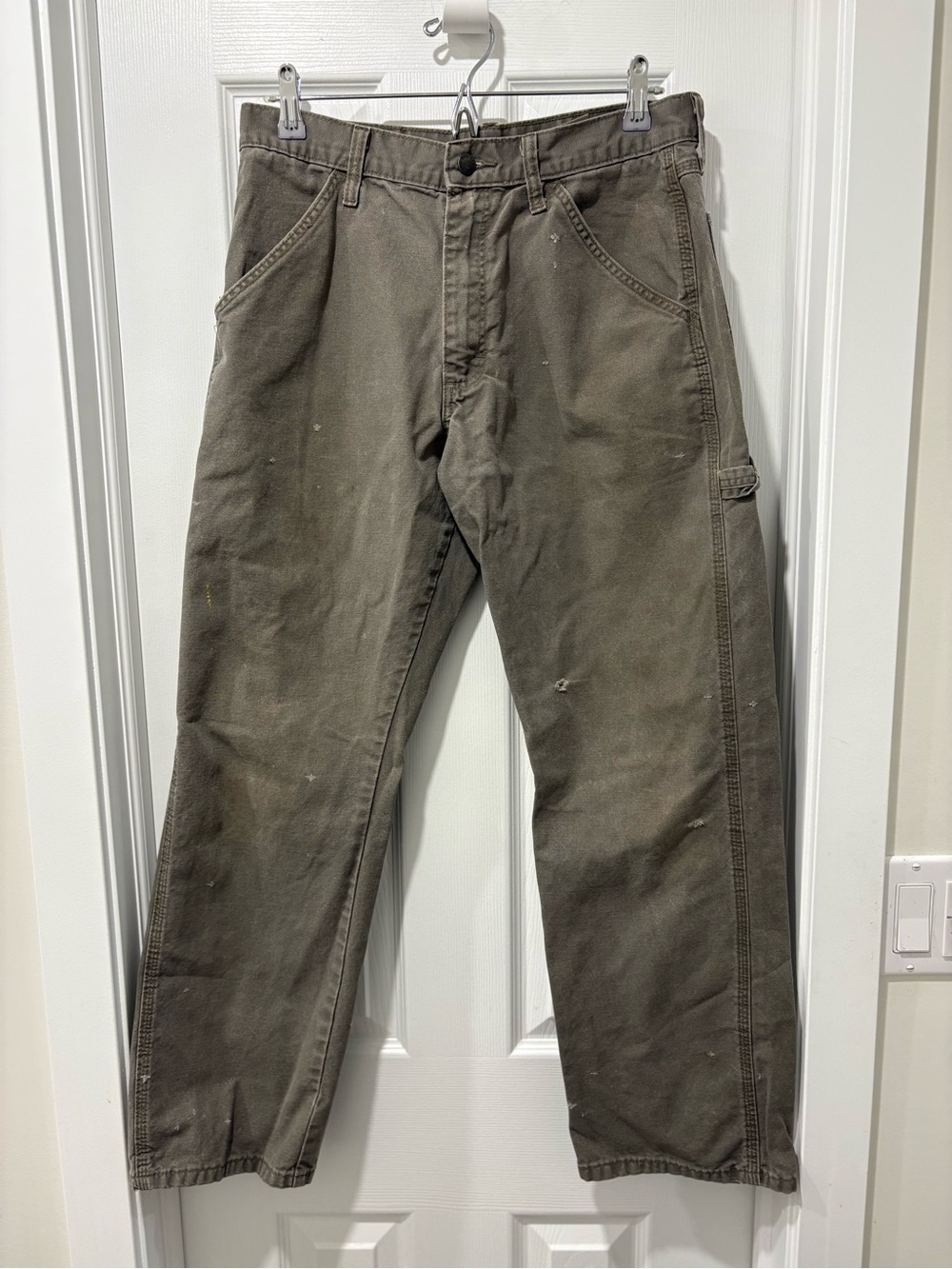 Rustler Cargo Pants Olive Brown Men’s 31x29 distressed